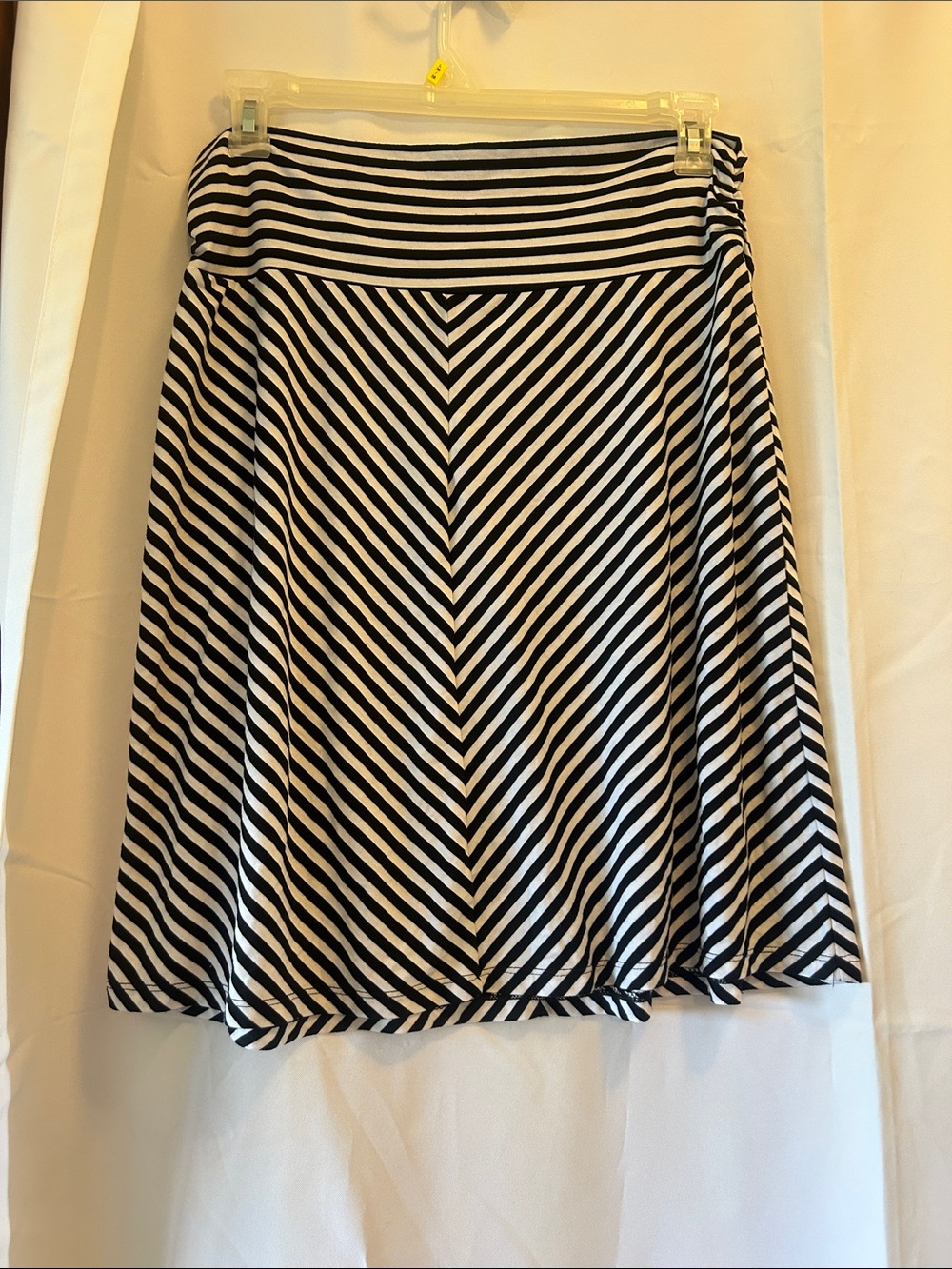 Faded Glory Black and White Striped Circle Skirt